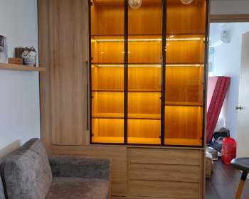 Tủ quần áo cánh kính khung nhôm QA101